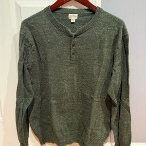 J. Crew Heathered Green Henley Sweater